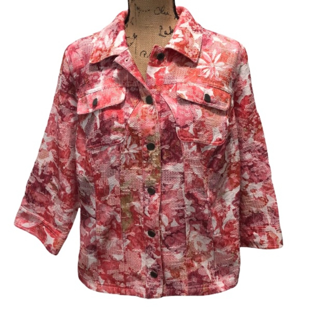 {CJ Banks} Floral Print Blazer With Pockets